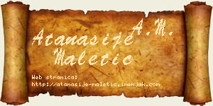 Atanasije Maletić vizit kartica
